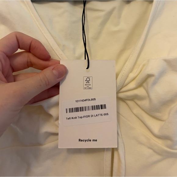 Reformation Cream Tank Top with Front Knot - Picture 3 of 3